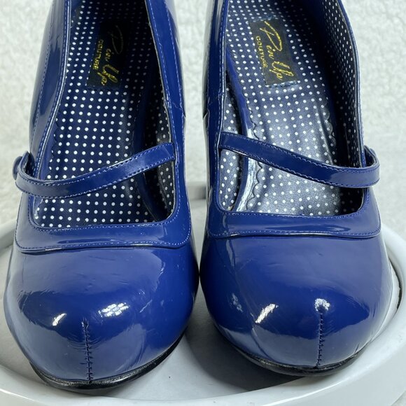 Pinup Couture High Heels Womens Size 8 Blue CUTIEPIE-02 4.5 Inch Heels - Picture 4 of 9